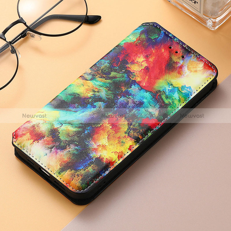 Leather Case Stands Fashionable Pattern Flip Cover Holder S04D for Samsung Galaxy S24 Ultra 5G Mixed