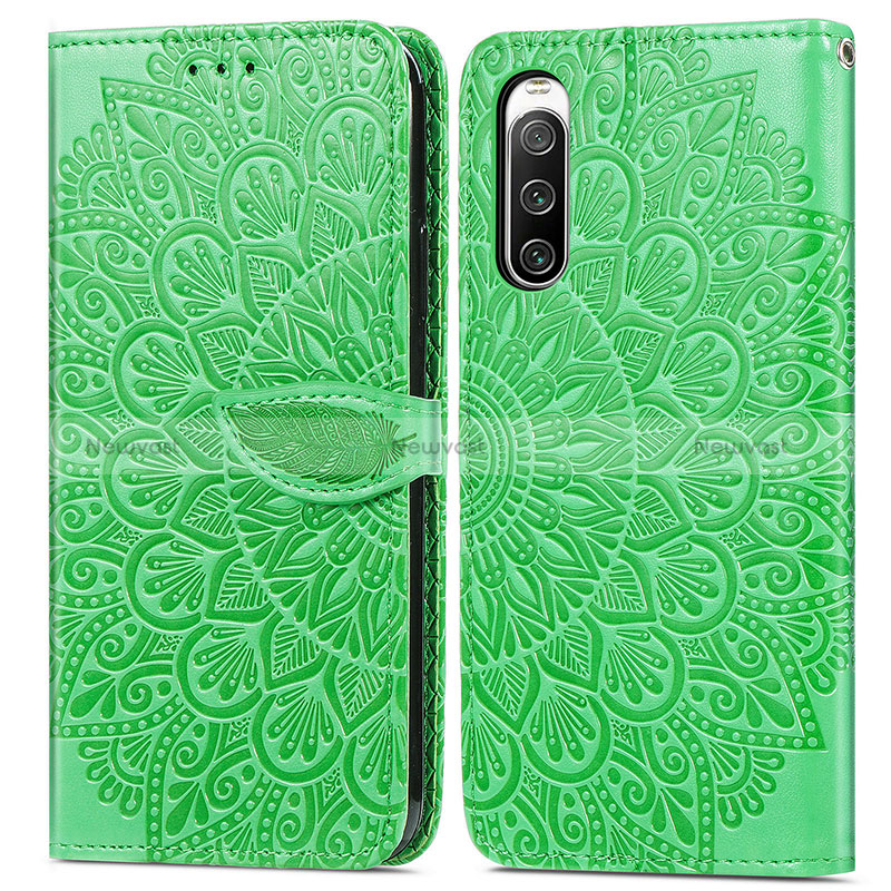 Leather Case Stands Fashionable Pattern Flip Cover Holder S04D for Sony Xperia 10 IV