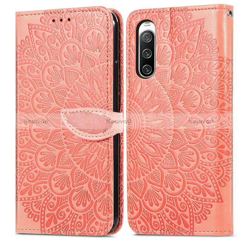 Leather Case Stands Fashionable Pattern Flip Cover Holder S04D for Sony Xperia 10 IV SO-52C