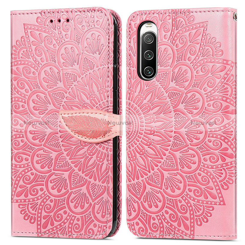 Leather Case Stands Fashionable Pattern Flip Cover Holder S04D for Sony Xperia 10 IV SO-52C