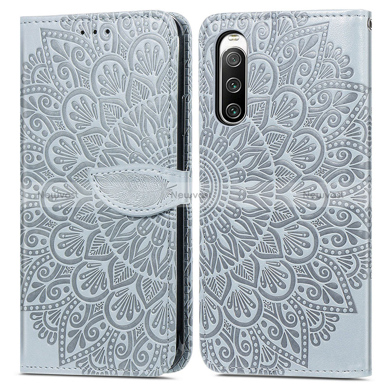 Leather Case Stands Fashionable Pattern Flip Cover Holder S04D for Sony Xperia 10 IV SO-52C