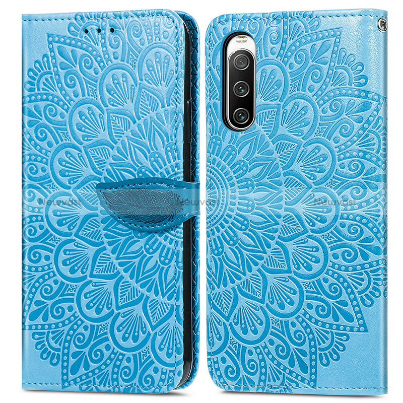 Leather Case Stands Fashionable Pattern Flip Cover Holder S04D for Sony Xperia 10 V