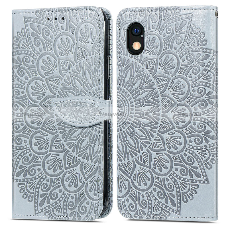Leather Case Stands Fashionable Pattern Flip Cover Holder S04D for Sony Xperia Ace III SO-53C