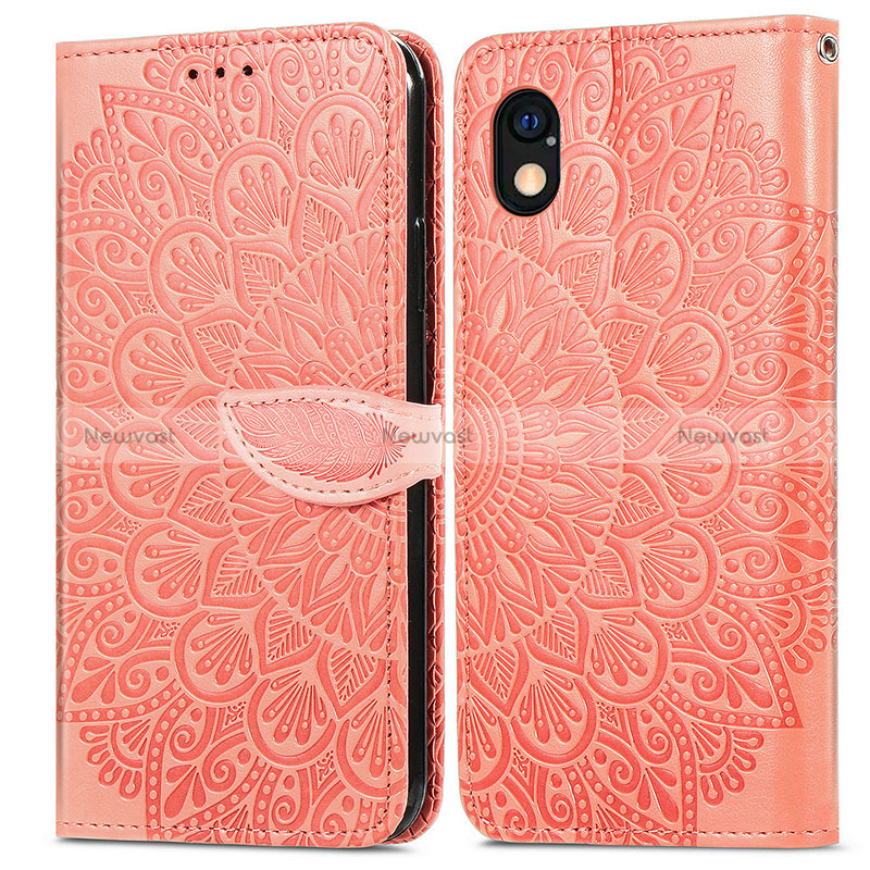 Leather Case Stands Fashionable Pattern Flip Cover Holder S04D for Sony Xperia Ace III SOG08