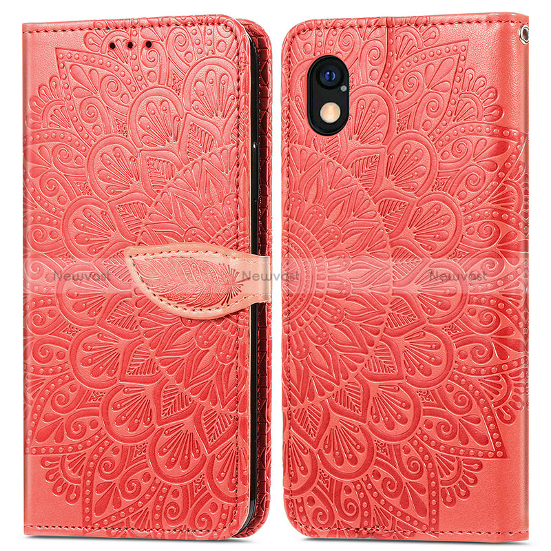 Leather Case Stands Fashionable Pattern Flip Cover Holder S04D for Sony Xperia Ace III SOG08