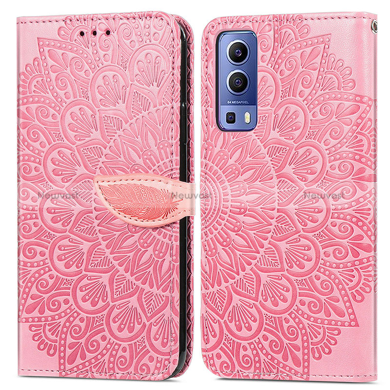 Leather Case Stands Fashionable Pattern Flip Cover Holder S04D for Vivo iQOO Z3 5G