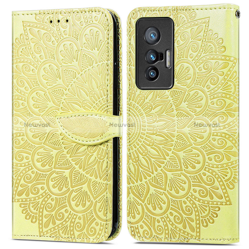 Leather Case Stands Fashionable Pattern Flip Cover Holder S04D for Vivo X70t