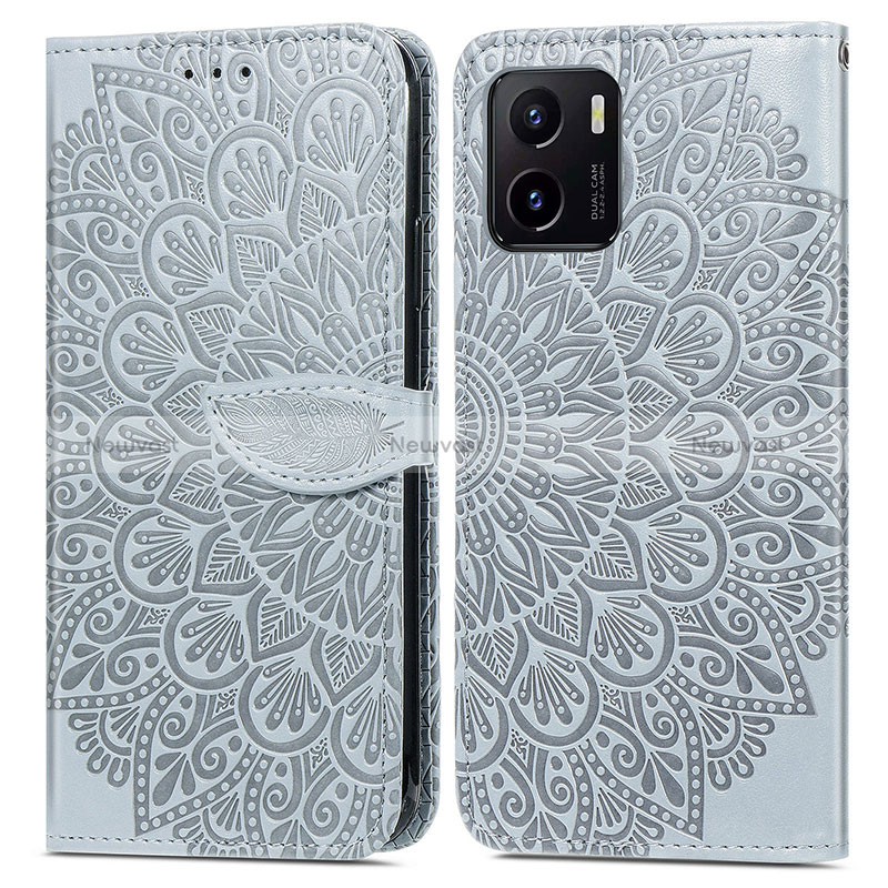 Leather Case Stands Fashionable Pattern Flip Cover Holder S04D for Vivo Y10