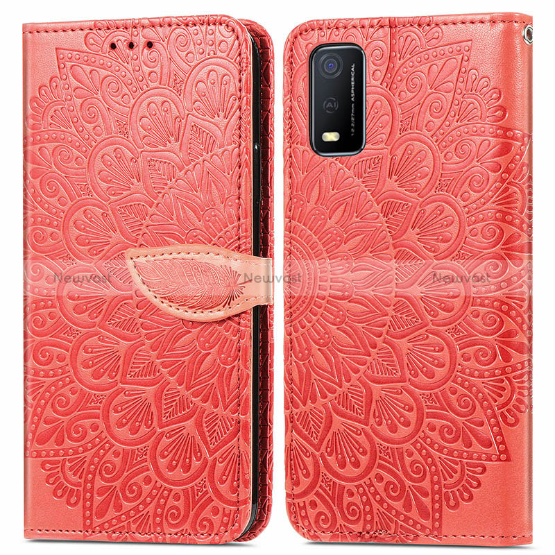 Leather Case Stands Fashionable Pattern Flip Cover Holder S04D for Vivo Y3s (2021)