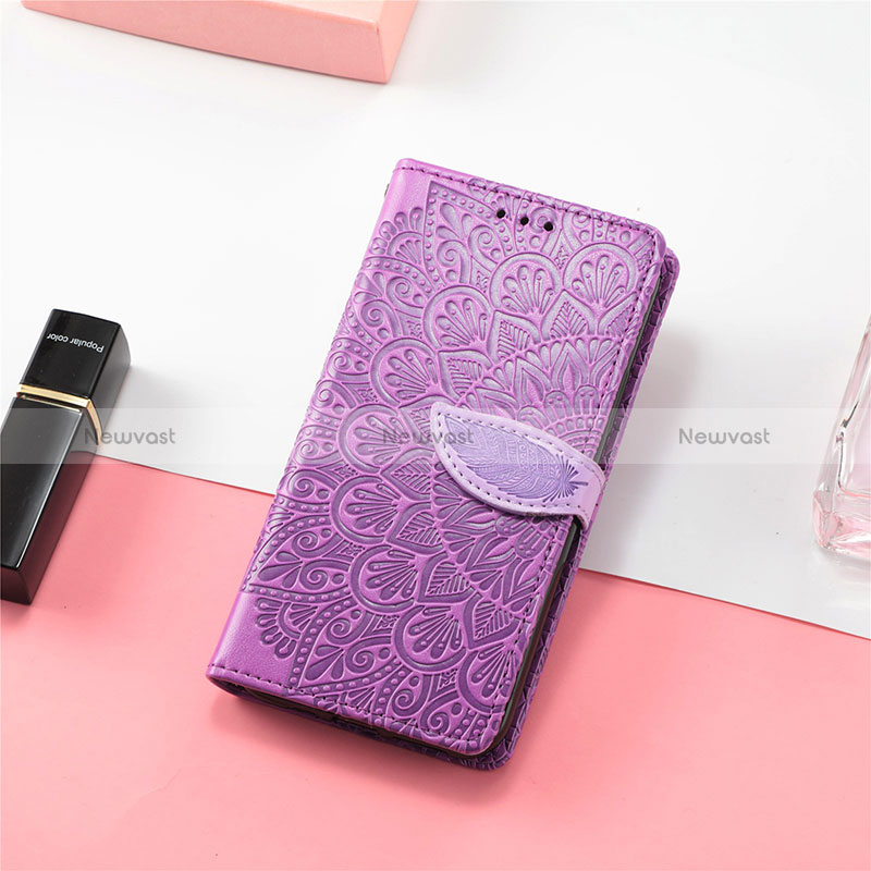 Leather Case Stands Fashionable Pattern Flip Cover Holder S04D for Vivo Y74s 5G