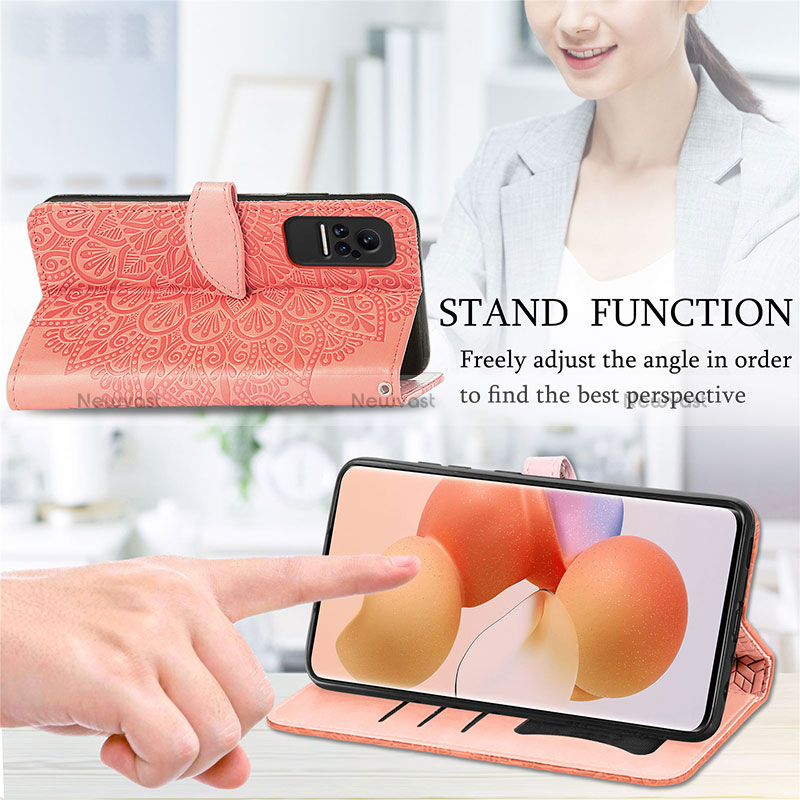 Leather Case Stands Fashionable Pattern Flip Cover Holder S04D for Xiaomi Civi 1S 5G