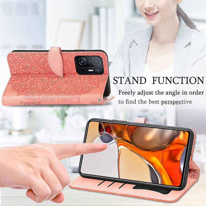 Leather Case Stands Fashionable Pattern Flip Cover Holder S04D for Xiaomi Mi 11T 5G