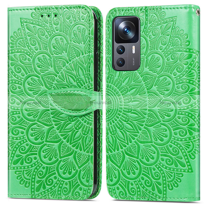 Leather Case Stands Fashionable Pattern Flip Cover Holder S04D for Xiaomi Mi 12T Pro 5G