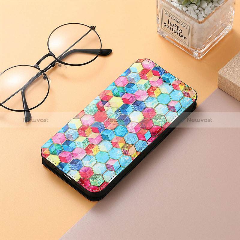 Leather Case Stands Fashionable Pattern Flip Cover Holder S04D for Xiaomi Poco C55