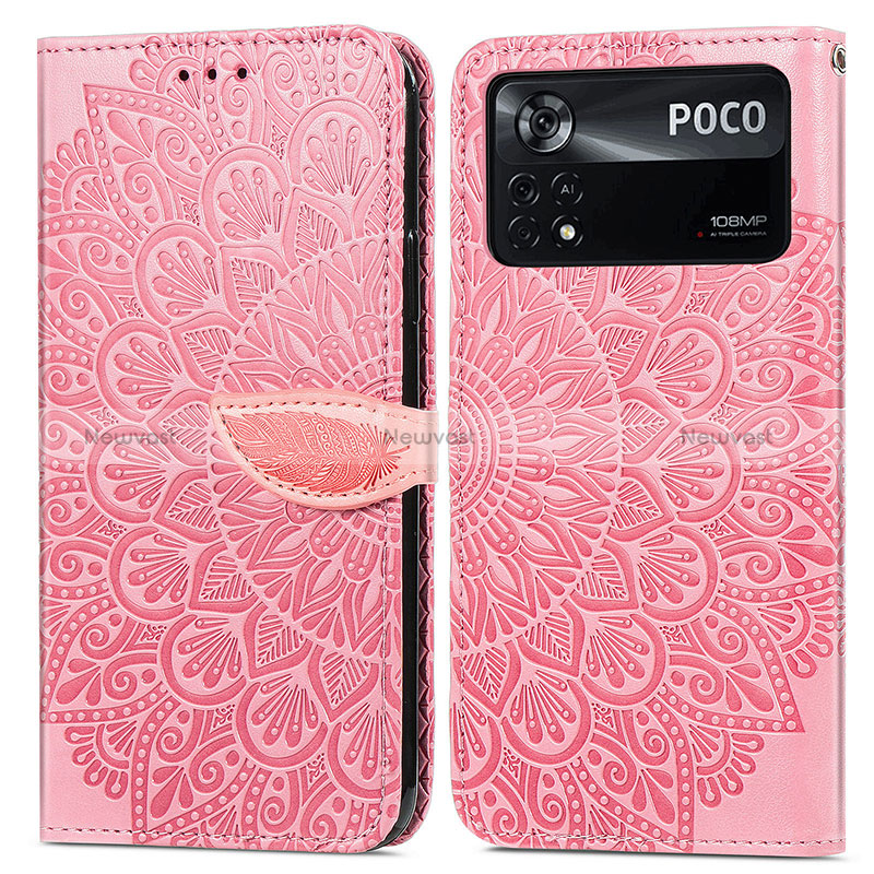 Leather Case Stands Fashionable Pattern Flip Cover Holder S04D for Xiaomi Poco X4 Pro 5G