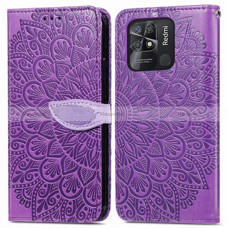 Leather Case Stands Fashionable Pattern Flip Cover Holder S04D for Xiaomi Redmi 10C 4G