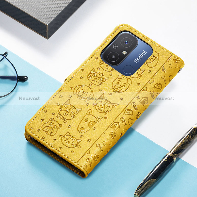 Leather Case Stands Fashionable Pattern Flip Cover Holder S04D for Xiaomi Redmi 12C 4G