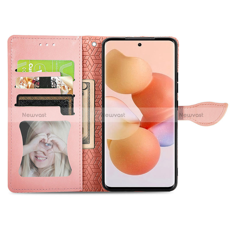 Leather Case Stands Fashionable Pattern Flip Cover Holder S04D for Xiaomi Redmi K50 Ultra 5G