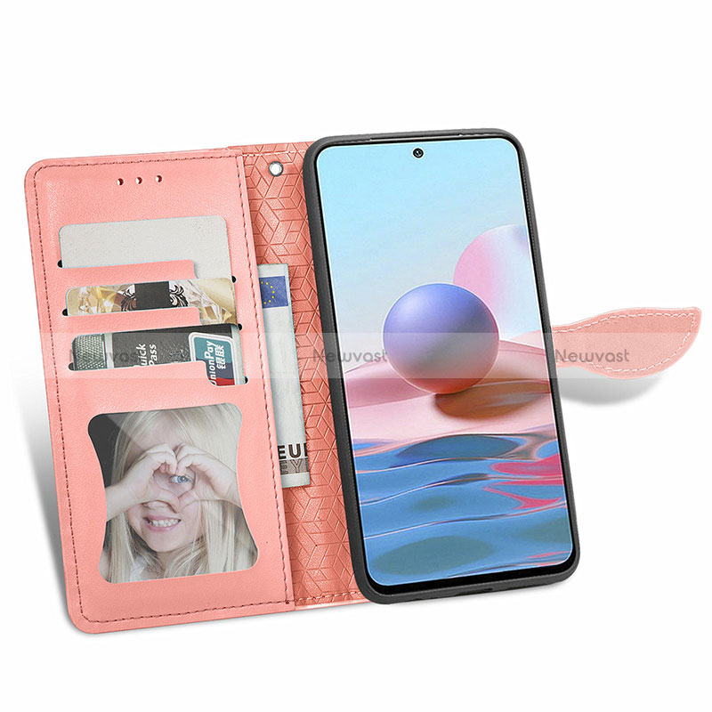 Leather Case Stands Fashionable Pattern Flip Cover Holder S04D for Xiaomi Redmi Note 10 5G