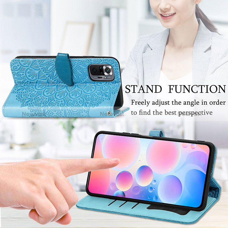 Leather Case Stands Fashionable Pattern Flip Cover Holder S04D for Xiaomi Redmi Note 10 Pro Max