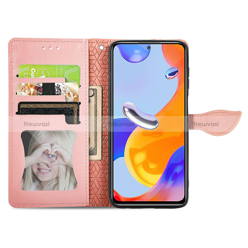 Leather Case Stands Fashionable Pattern Flip Cover Holder S04D for Xiaomi Redmi Note 11 Pro 4G