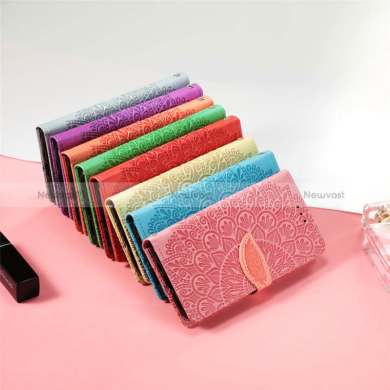 Leather Case Stands Fashionable Pattern Flip Cover Holder S04D for Xiaomi Redmi Note 11 SE India 4G