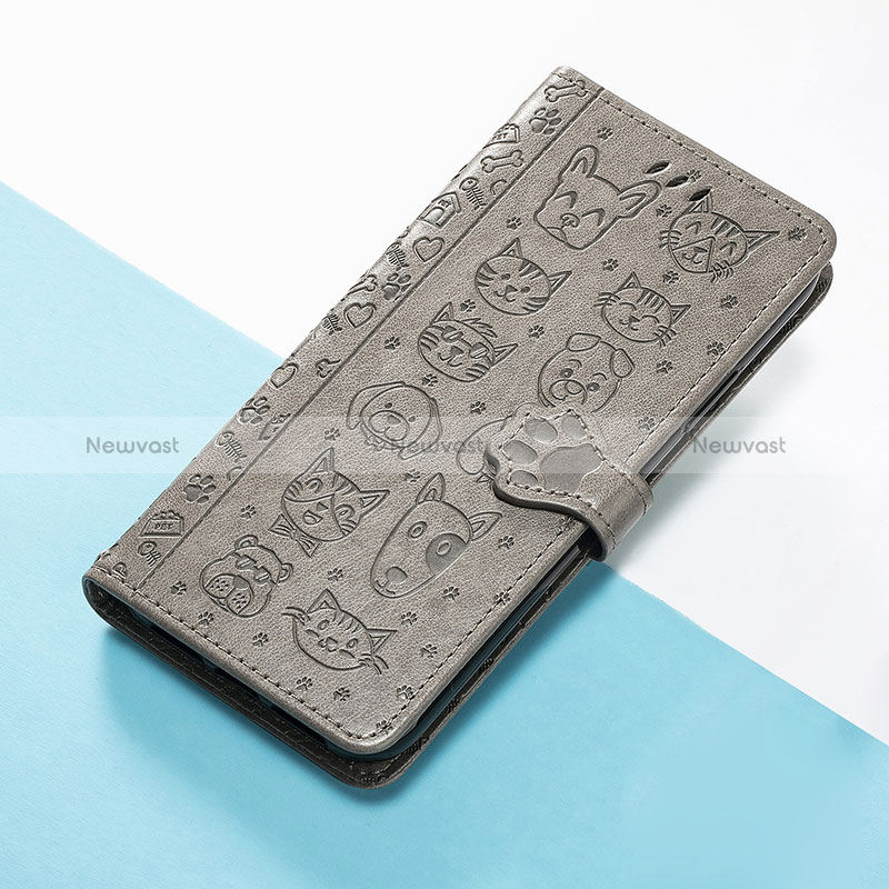 Leather Case Stands Fashionable Pattern Flip Cover Holder S05D for Huawei Honor 50 5G