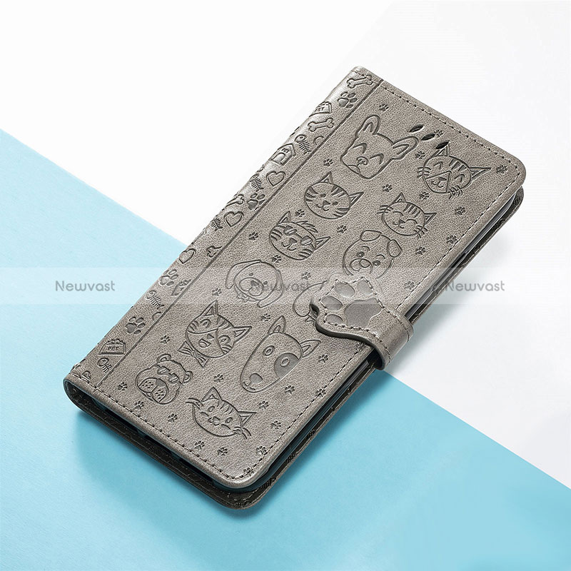 Leather Case Stands Fashionable Pattern Flip Cover Holder S05D for Huawei Honor 50 SE 5G