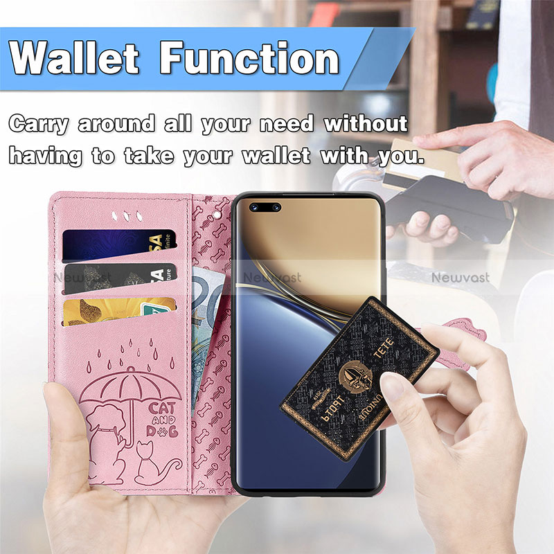 Leather Case Stands Fashionable Pattern Flip Cover Holder S05D for Huawei Honor Magic3 5G