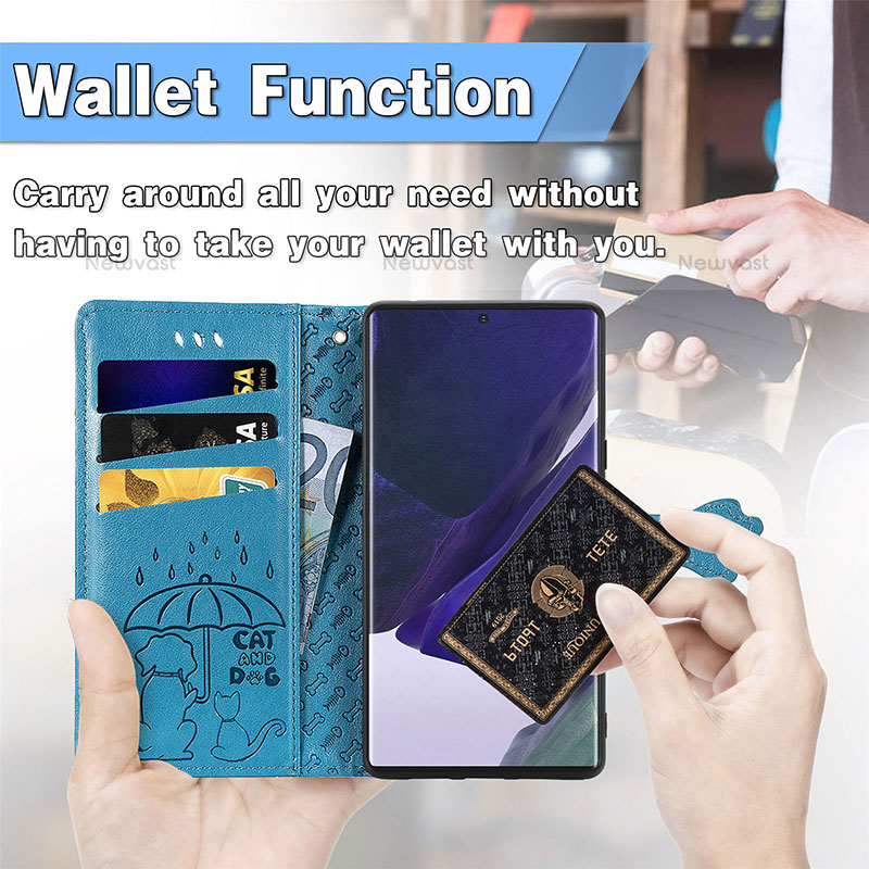 Leather Case Stands Fashionable Pattern Flip Cover Holder S05D for Samsung Galaxy S21 Ultra 5G