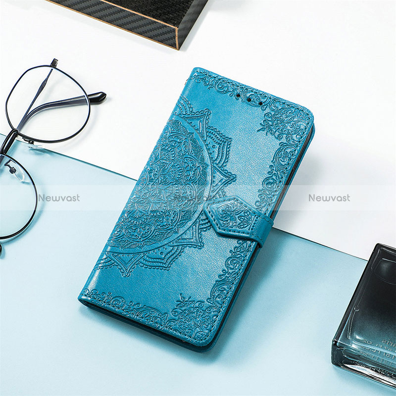 Leather Case Stands Fashionable Pattern Flip Cover Holder S05D for Xiaomi Redmi 11A 4G Blue