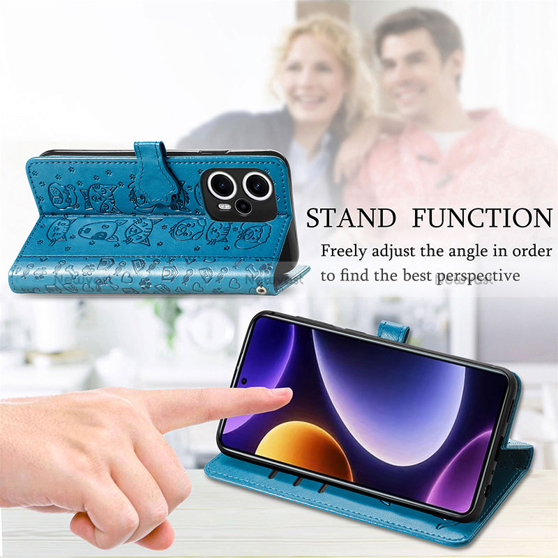 Leather Case Stands Fashionable Pattern Flip Cover Holder S05D for Xiaomi Redmi Note 12 Turbo 5G