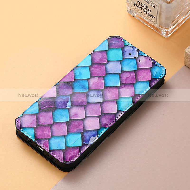 Leather Case Stands Fashionable Pattern Flip Cover Holder S06D for Google Pixel 6 5G