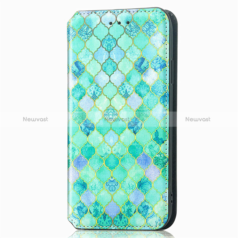 Leather Case Stands Fashionable Pattern Flip Cover Holder S06D for Google Pixel 7 5G