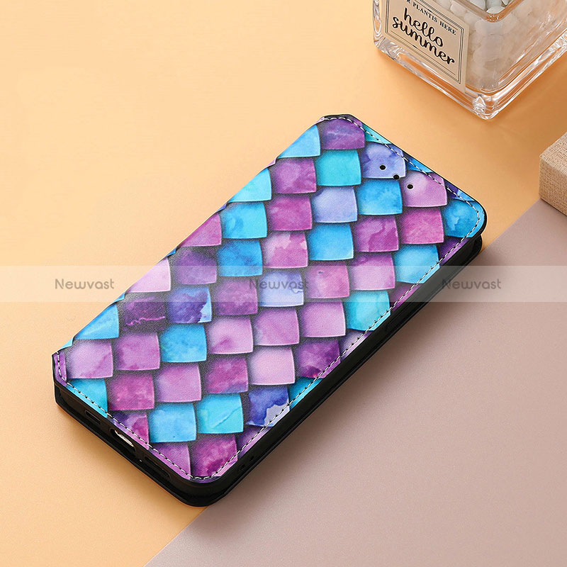 Leather Case Stands Fashionable Pattern Flip Cover Holder S06D for Huawei Enjoy 50 Pro