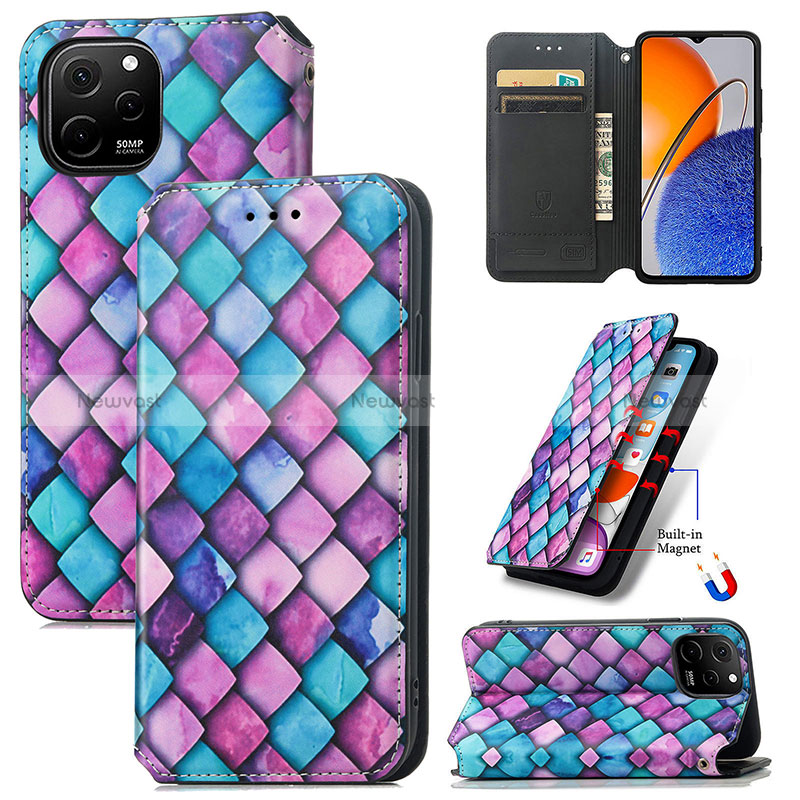 Leather Case Stands Fashionable Pattern Flip Cover Holder S06D for Huawei Enjoy 50z