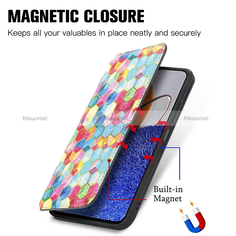 Leather Case Stands Fashionable Pattern Flip Cover Holder S06D for Huawei Enjoy 50z