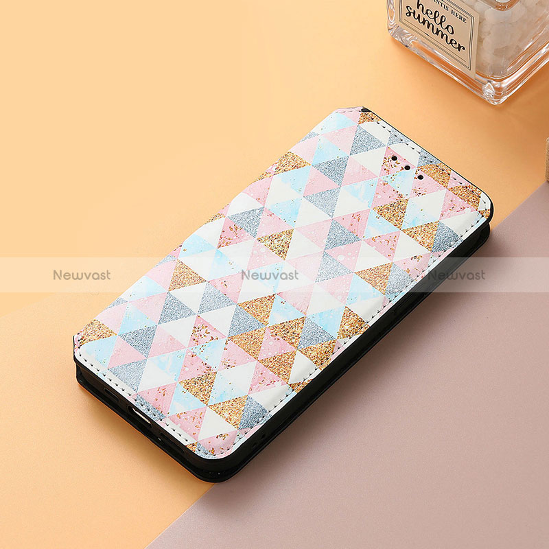 Leather Case Stands Fashionable Pattern Flip Cover Holder S06D for Huawei Enjoy 50z White