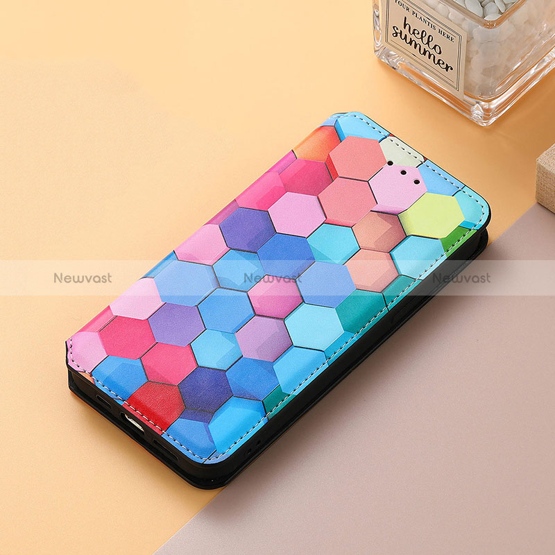 Leather Case Stands Fashionable Pattern Flip Cover Holder S06D for Huawei Honor 50 5G