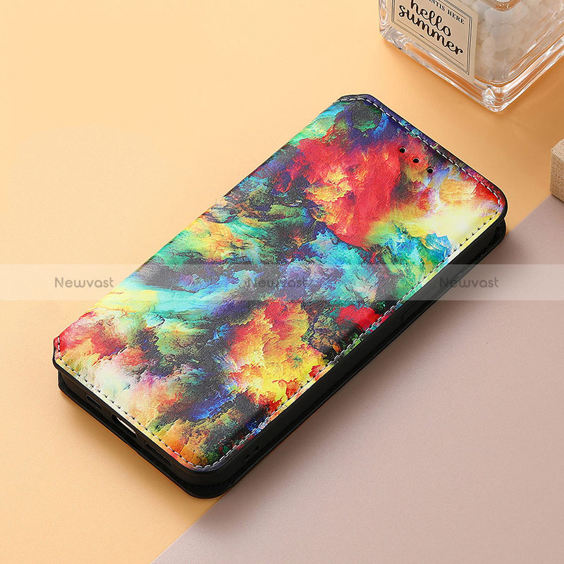 Leather Case Stands Fashionable Pattern Flip Cover Holder S06D for Huawei Honor 50 5G