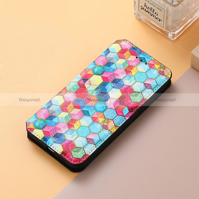 Leather Case Stands Fashionable Pattern Flip Cover Holder S06D for Huawei Honor 50 5G