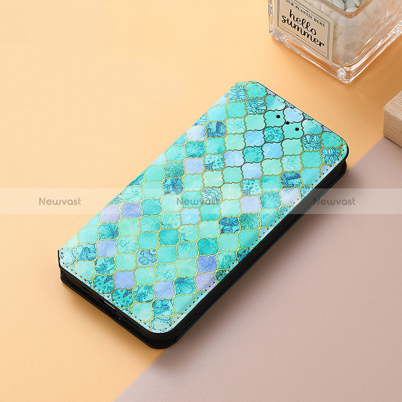 Leather Case Stands Fashionable Pattern Flip Cover Holder S06D for Huawei Honor 50 5G