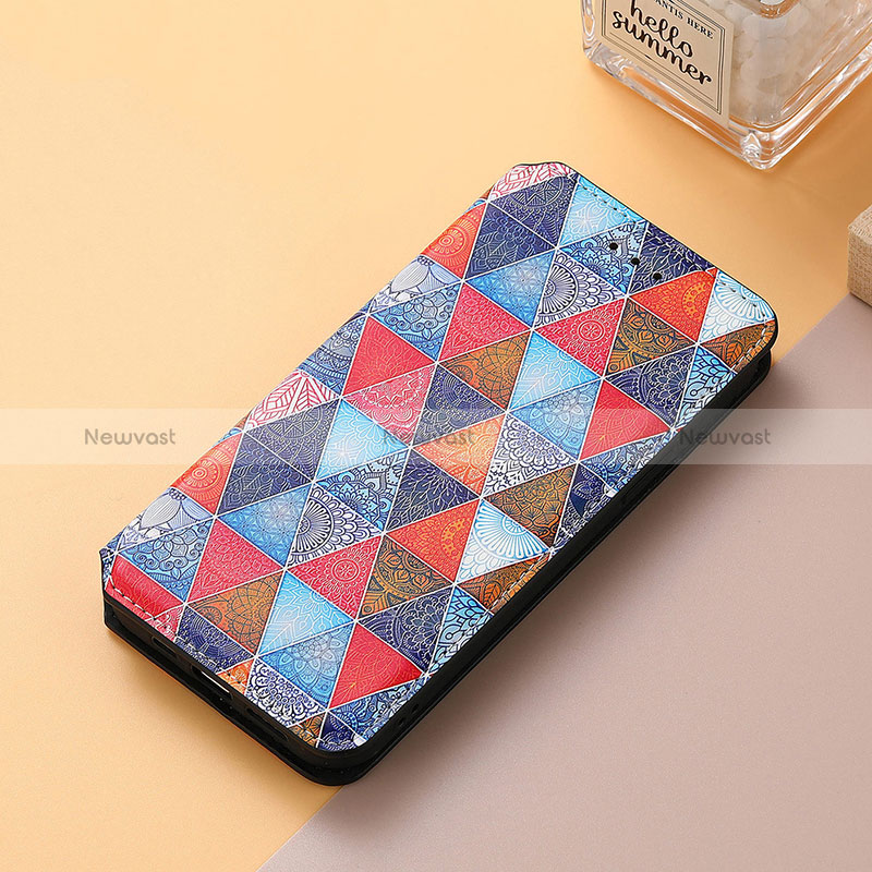 Leather Case Stands Fashionable Pattern Flip Cover Holder S06D for Huawei Honor 50 5G