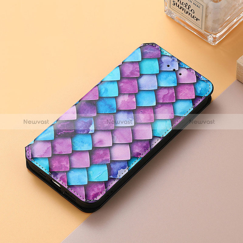 Leather Case Stands Fashionable Pattern Flip Cover Holder S06D for Huawei Honor 60 5G