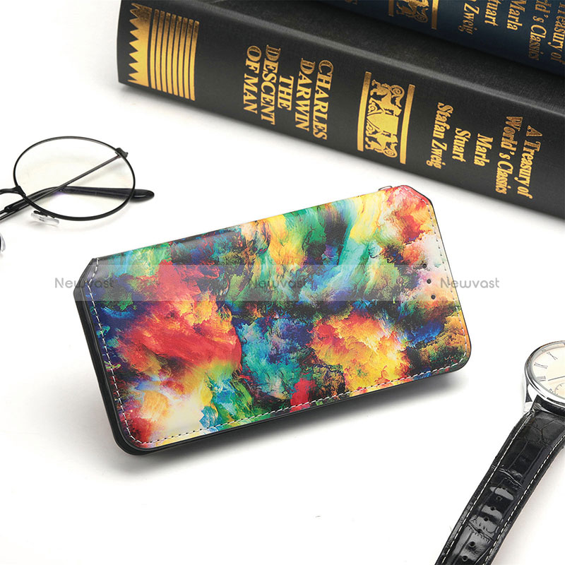 Leather Case Stands Fashionable Pattern Flip Cover Holder S06D for Huawei Honor 60 SE 5G