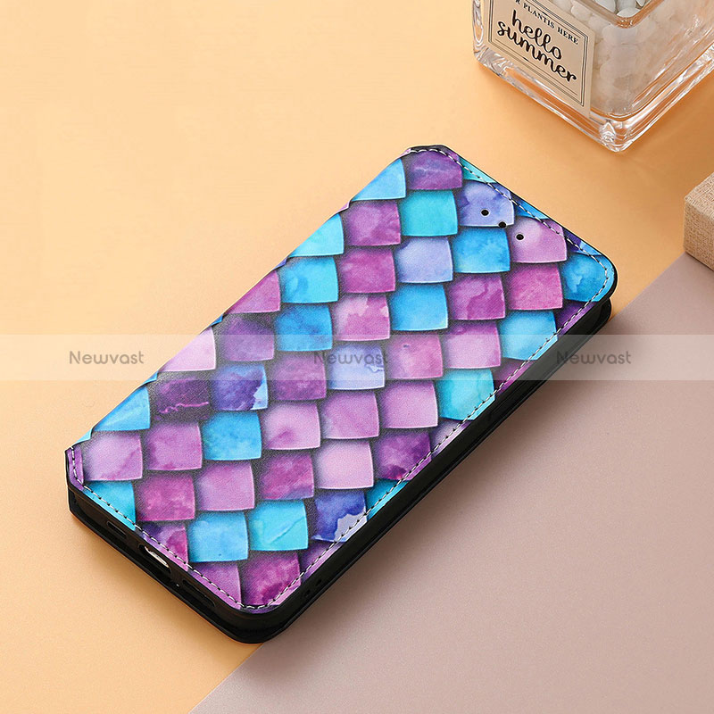 Leather Case Stands Fashionable Pattern Flip Cover Holder S06D for Huawei Honor 70 5G