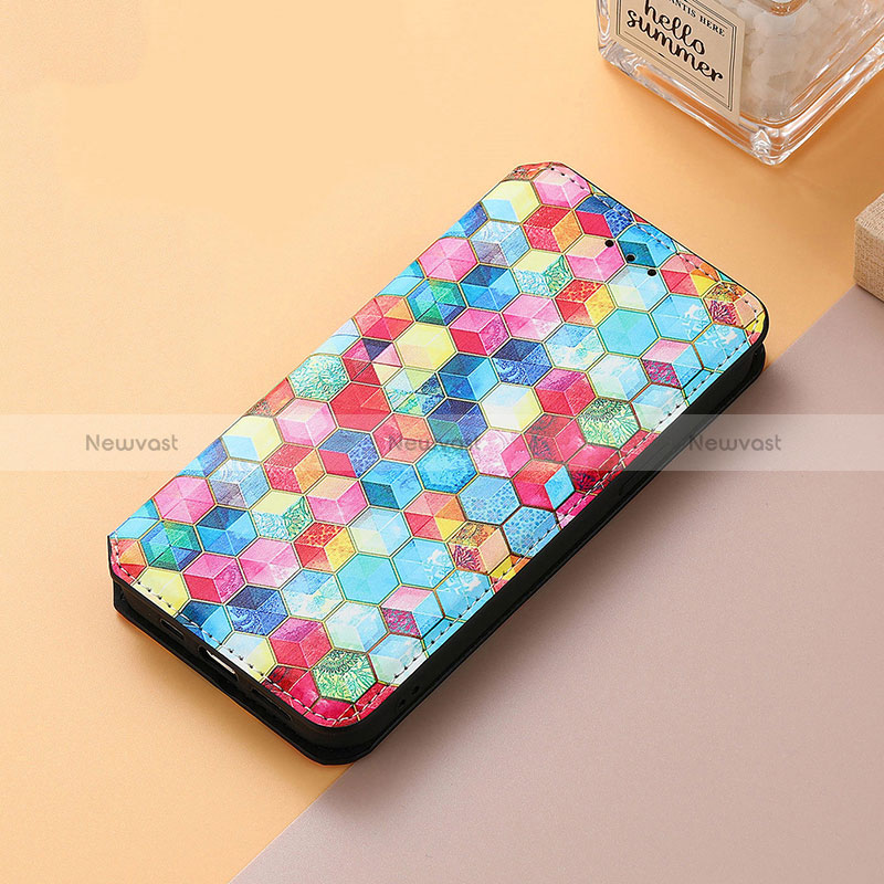 Leather Case Stands Fashionable Pattern Flip Cover Holder S06D for Huawei Honor 70 5G