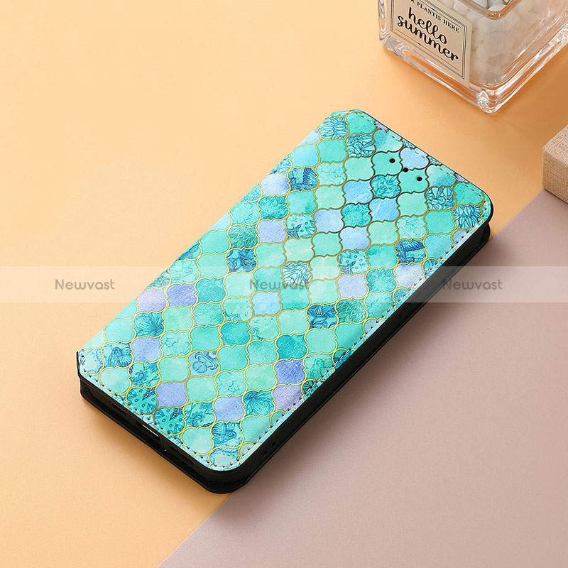 Leather Case Stands Fashionable Pattern Flip Cover Holder S06D for Huawei Honor 70 5G