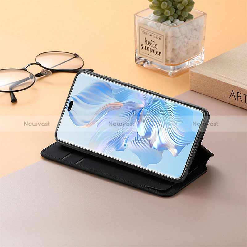 Leather Case Stands Fashionable Pattern Flip Cover Holder S06D for Huawei Honor 80 Pro Flat 5G