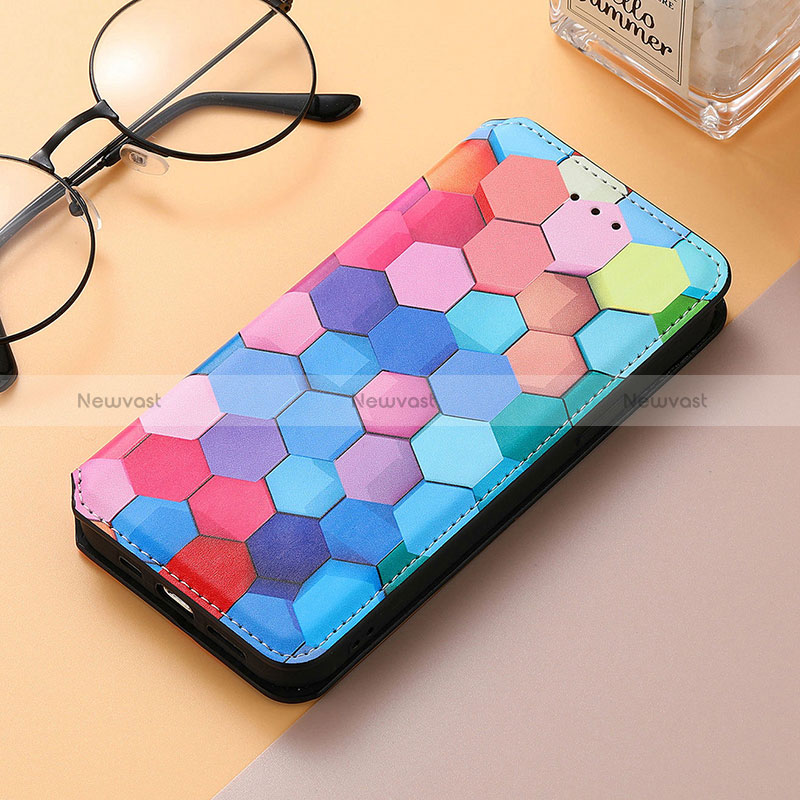 Leather Case Stands Fashionable Pattern Flip Cover Holder S06D for Huawei Honor 80 SE 5G